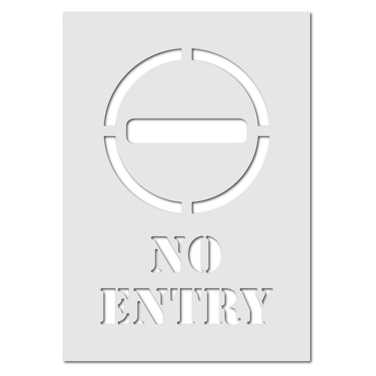 No Entry Symbol and Text Stencil
