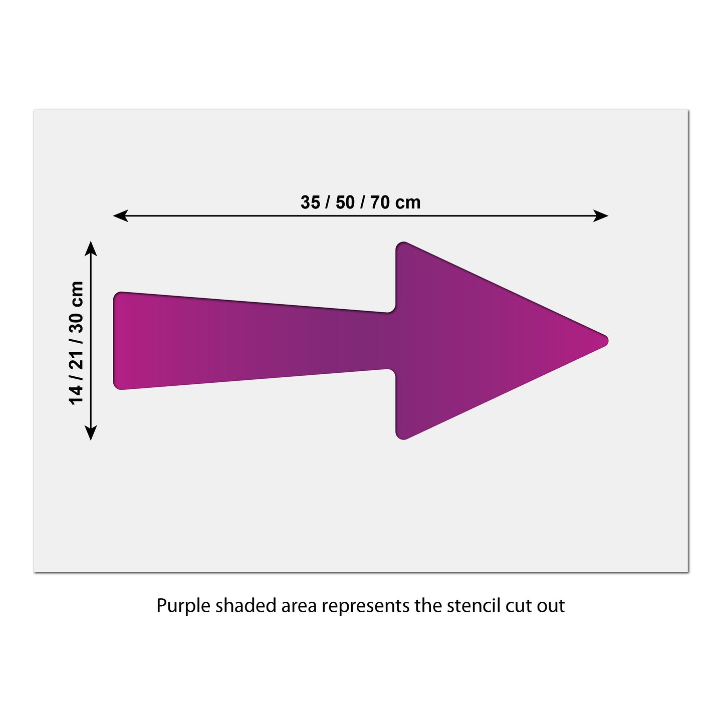 CraftStar straight arrow stencil size guide