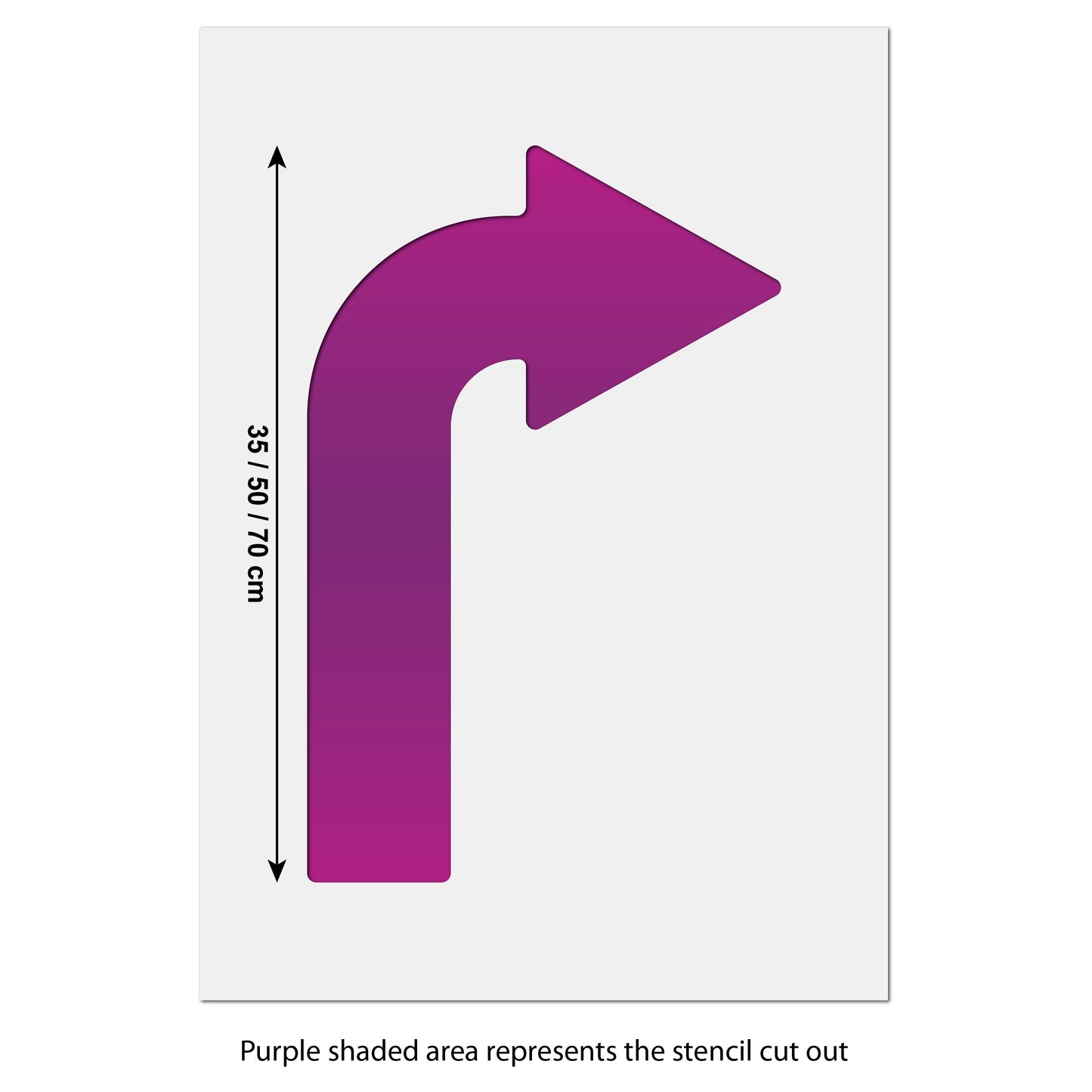 CraftStar Road Arrow Stencil size guide