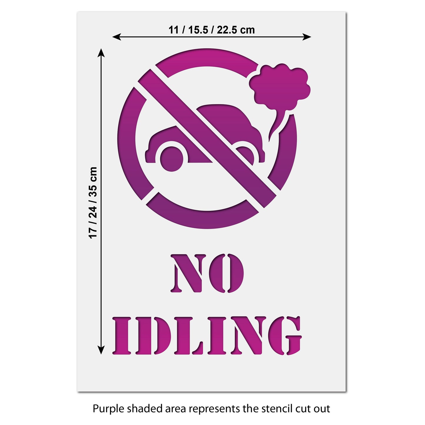 No Idling Sign Stencil - Clean Air Zone Template by CraftStar