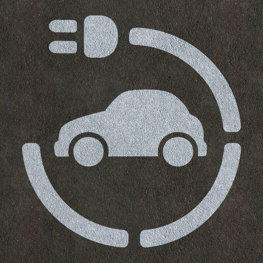 Electric Vehicle Charging Point Sign Stencil - Large EV Charging Station Template