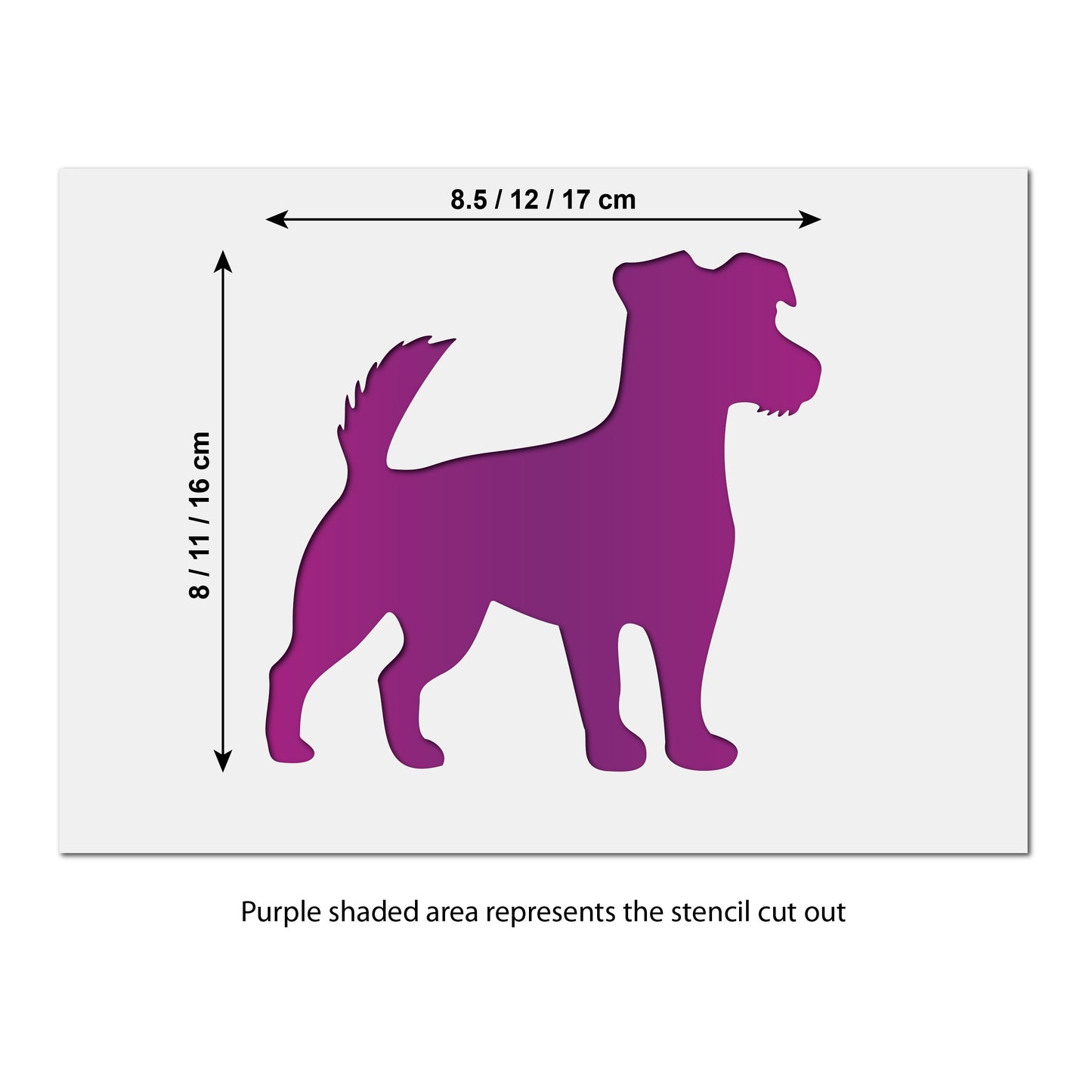 Craftstar terrier dog stencil jack russell airbruch / craft template size guide