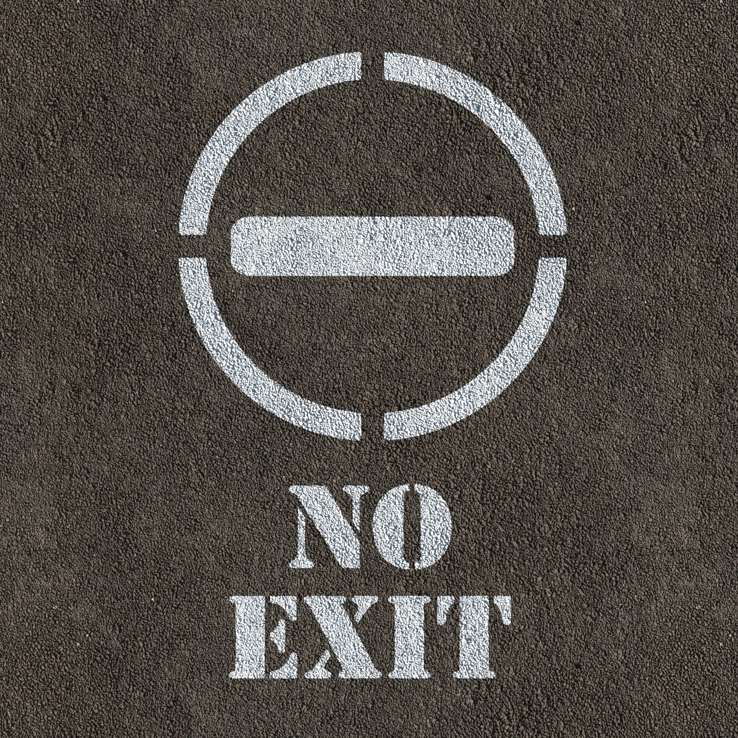 No Exit Stencil Template painted on road surface