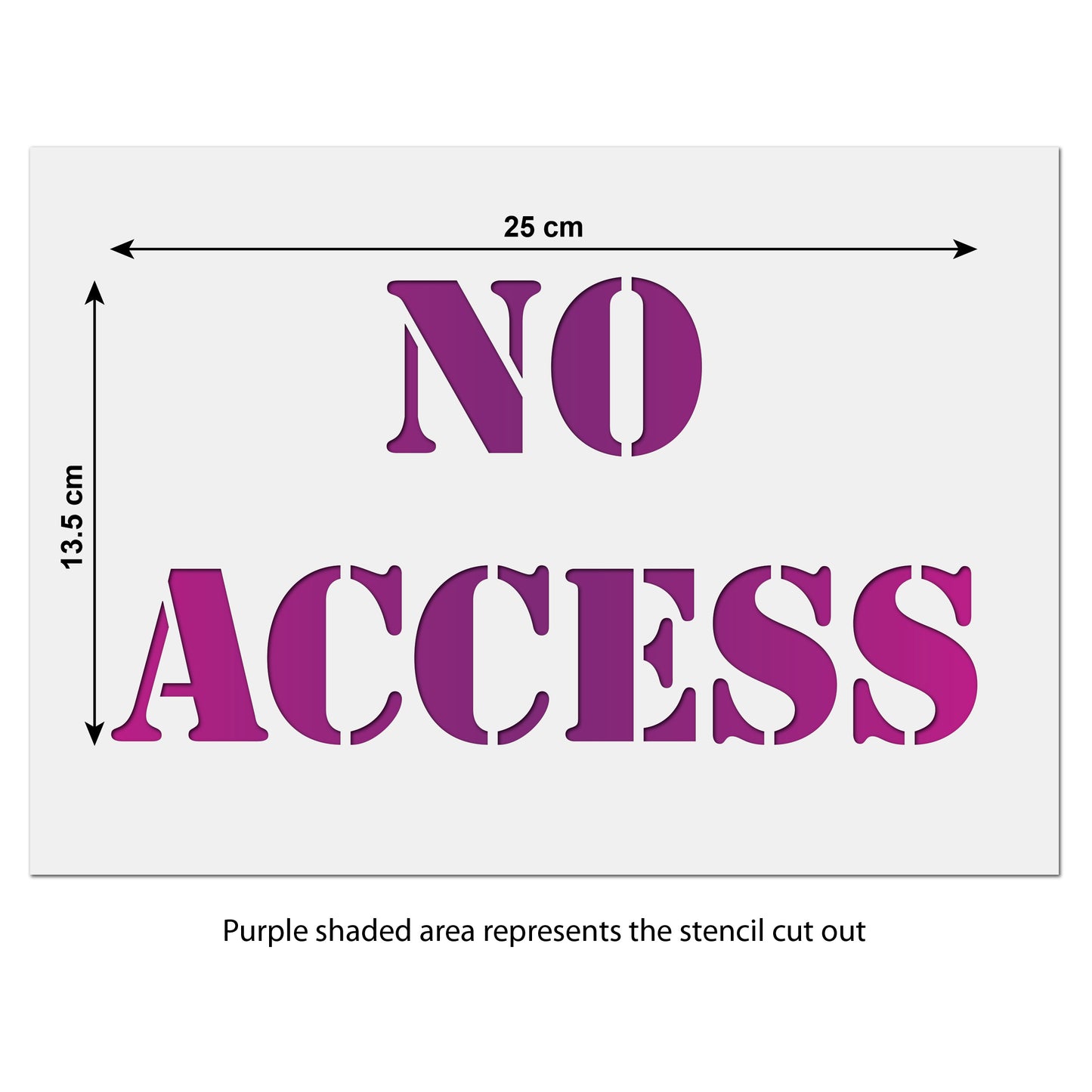 Craftstar No Access Stencil size guide