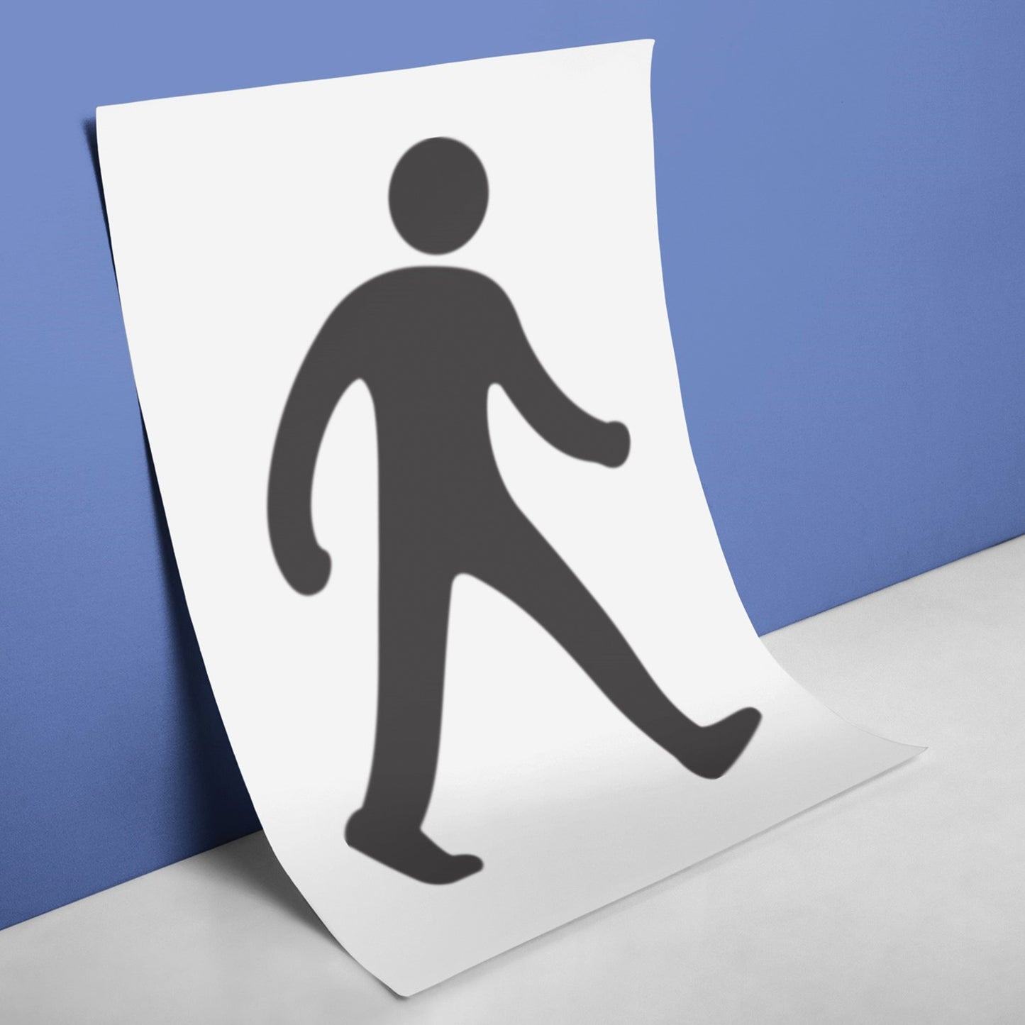 Pedestrian Sign Stencil by CraftStar painted on paper sign
