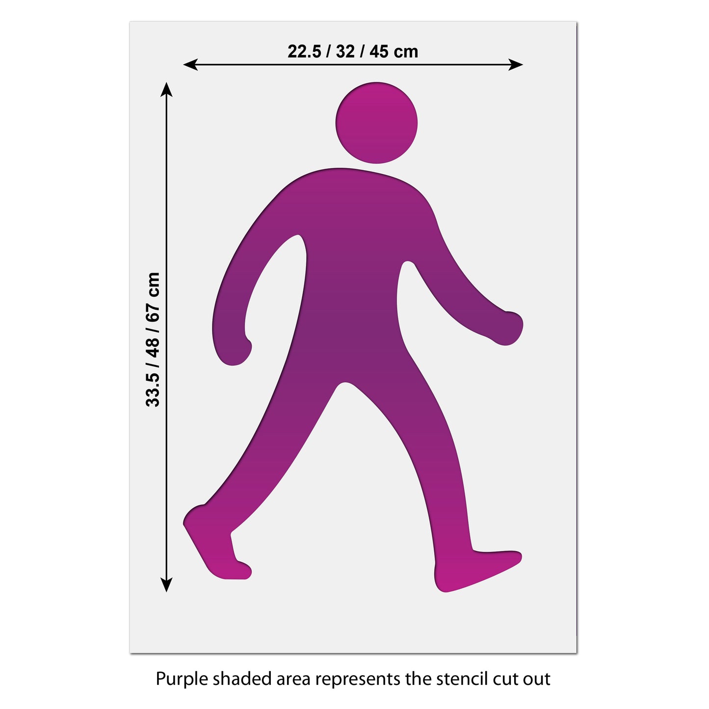 Pedestrian Sign Stencil SIze Guide