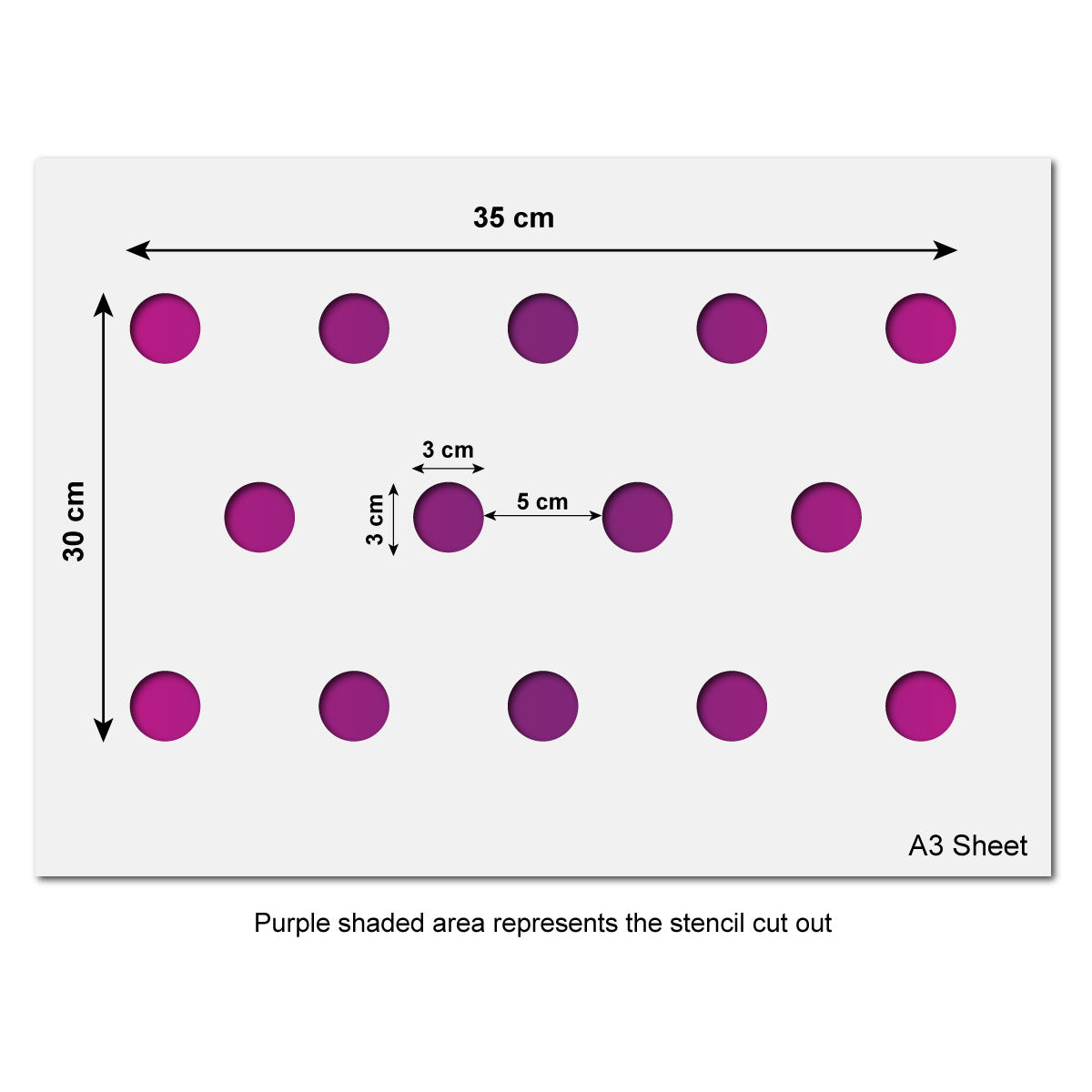 CraftStar Small Polka Dot Wall Stencil - A3 Size
