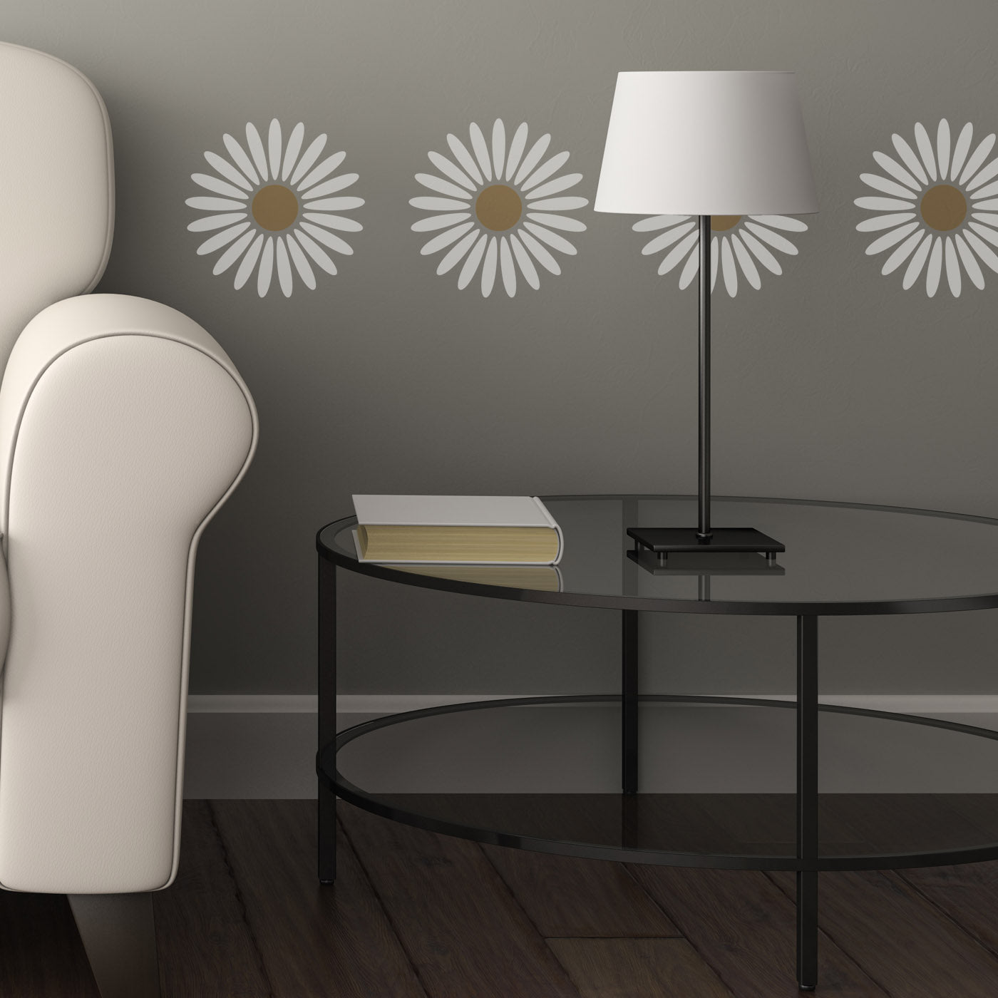 CraftStar Daisy Stencil on Wall