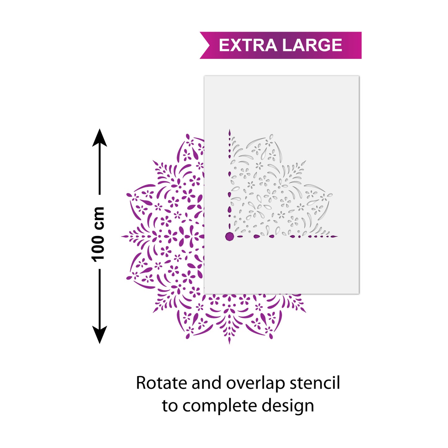 CraftStar Amala Mandala Stencil Size Guide