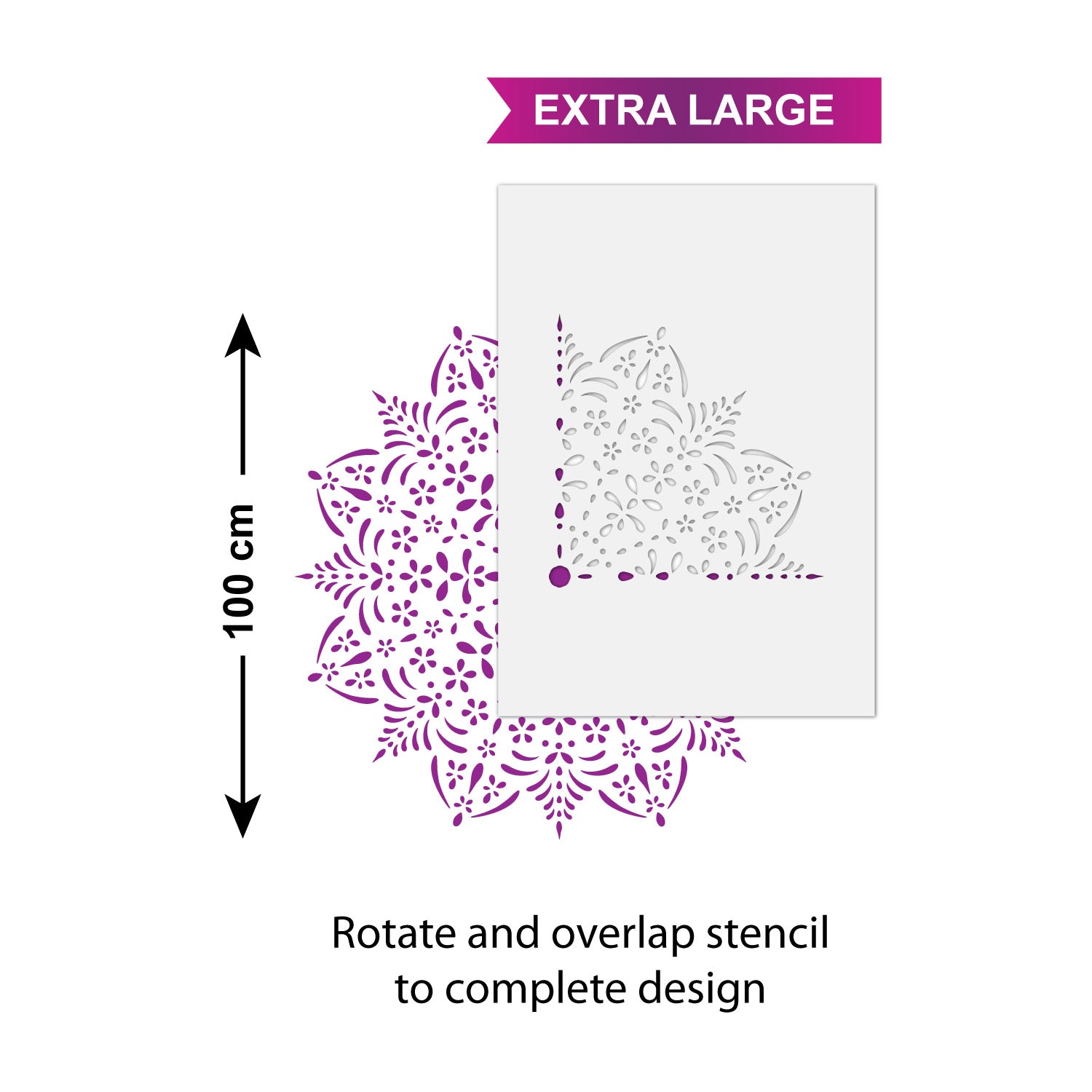 CraftStar Amala Mandala Stencil Size Guide