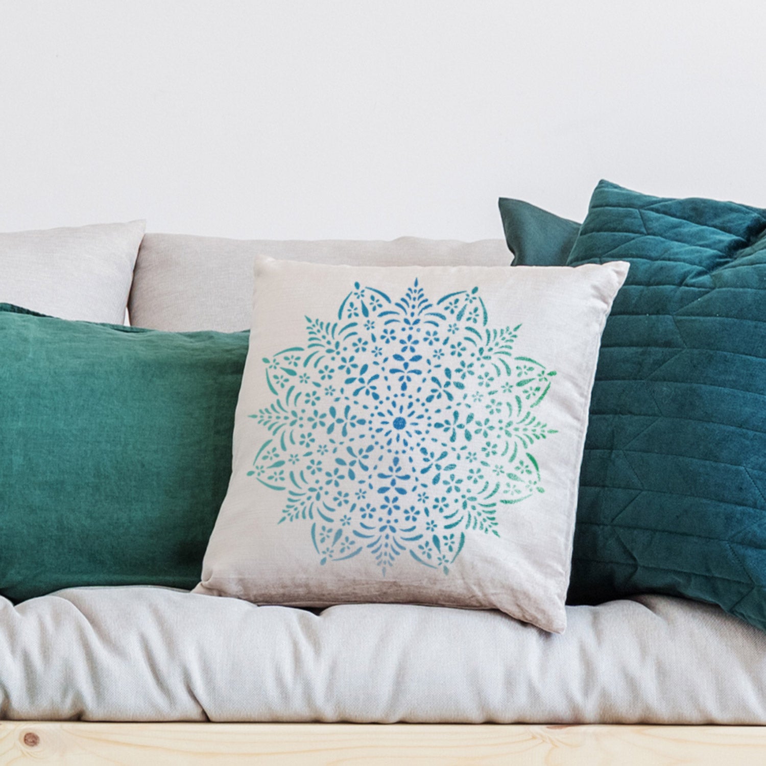 CraftStar Amala Mandala Stencil on fabric