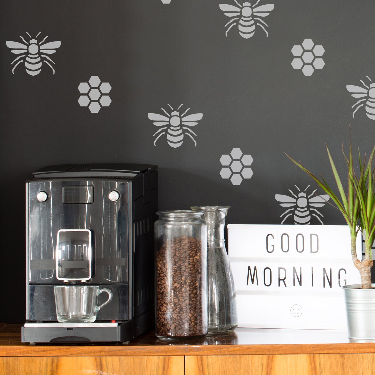 CraftStar Bee and Honeycomb Stencil Set in white