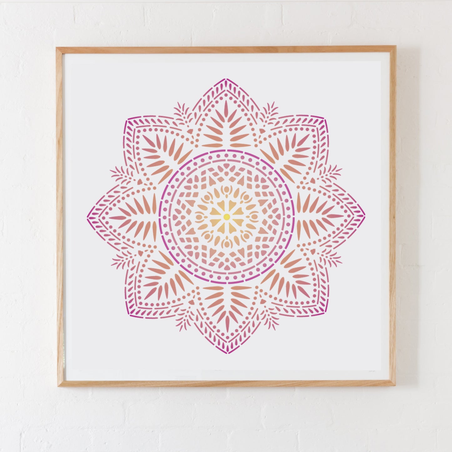 CraftStar Bliss Mandala Stencil as framed print