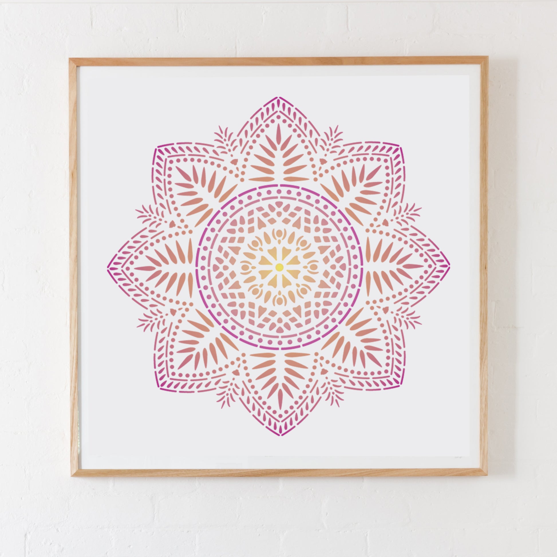 CraftStar Bliss Mandala Stencil as framed print