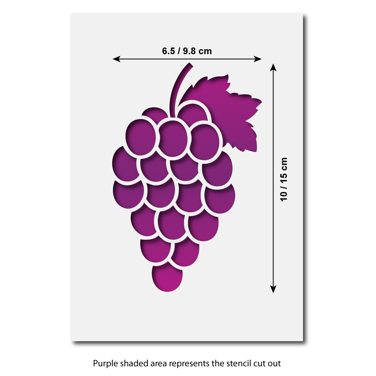 CraftStar Bunch of Grapes Stencil Size Guide