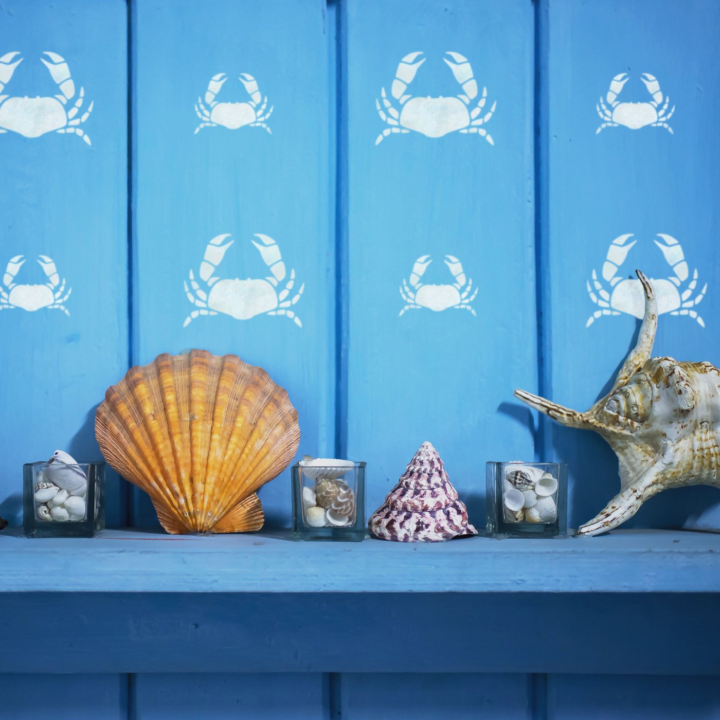 Craftstar Crab Stencils in beach hut