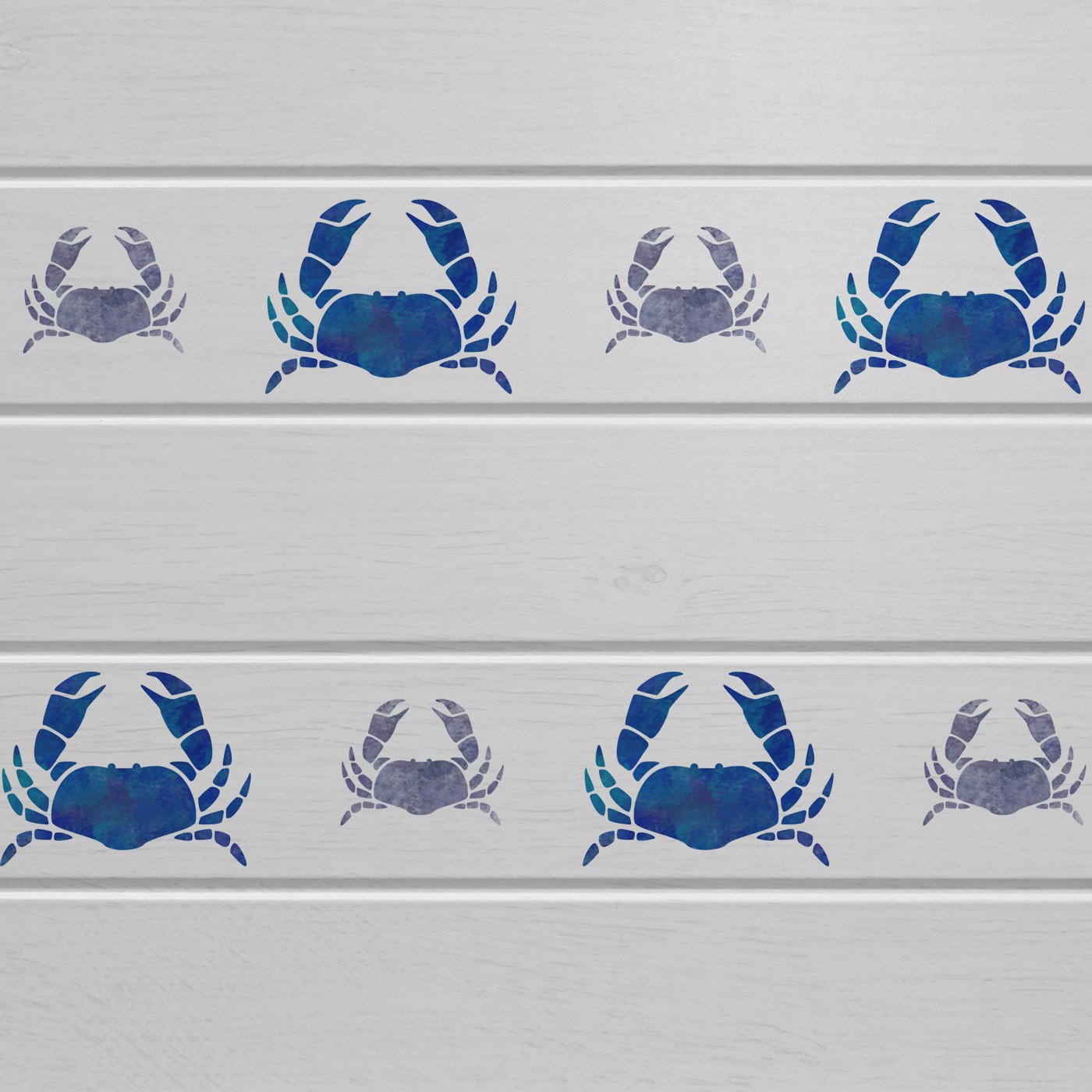 Craftstar Crab Stencil Set on Wooden Panels
