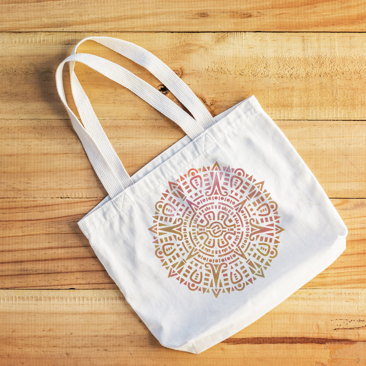 CraftStar Aztec Mandala Stencil on fabric