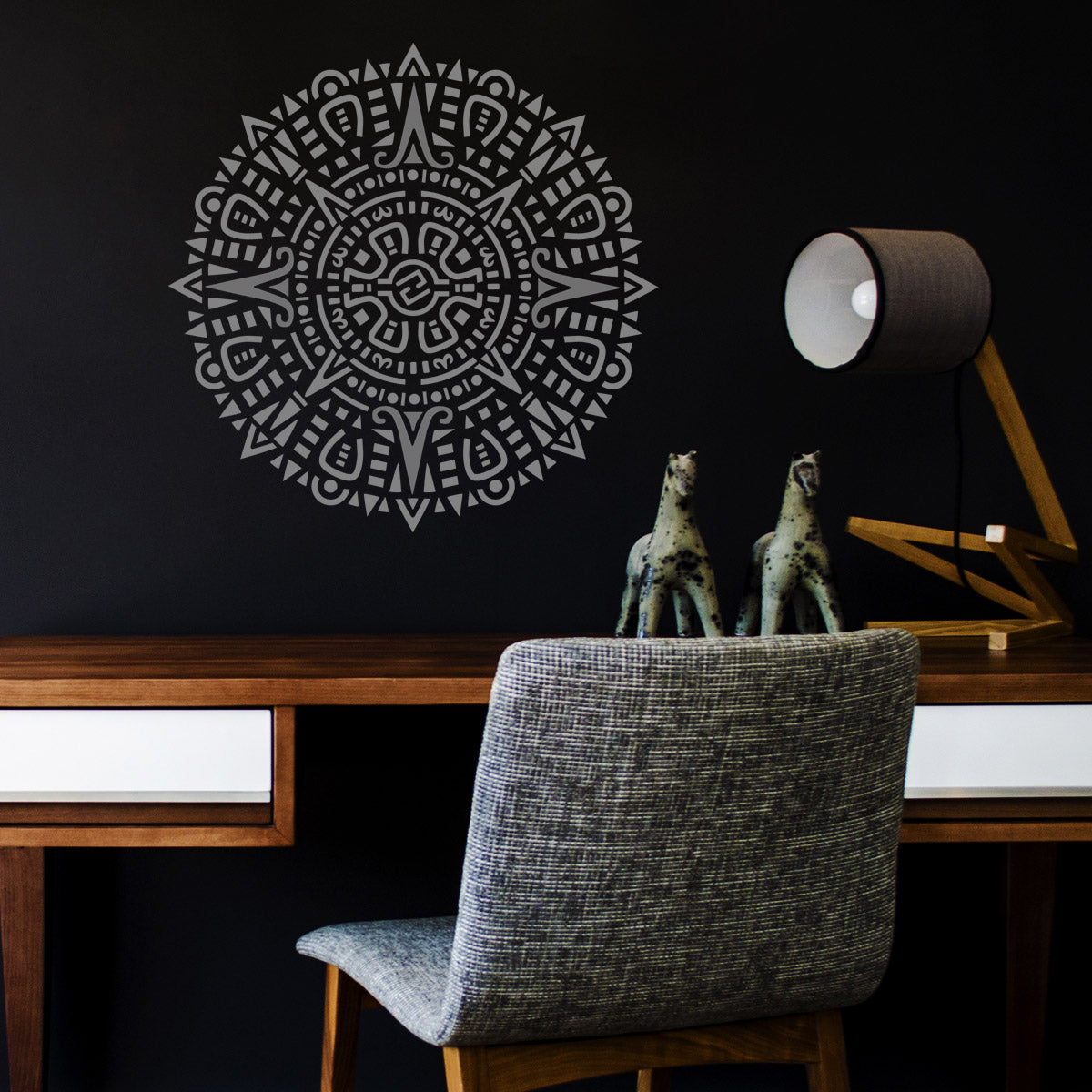 CraftStar Aztec Mandala Stencil in White