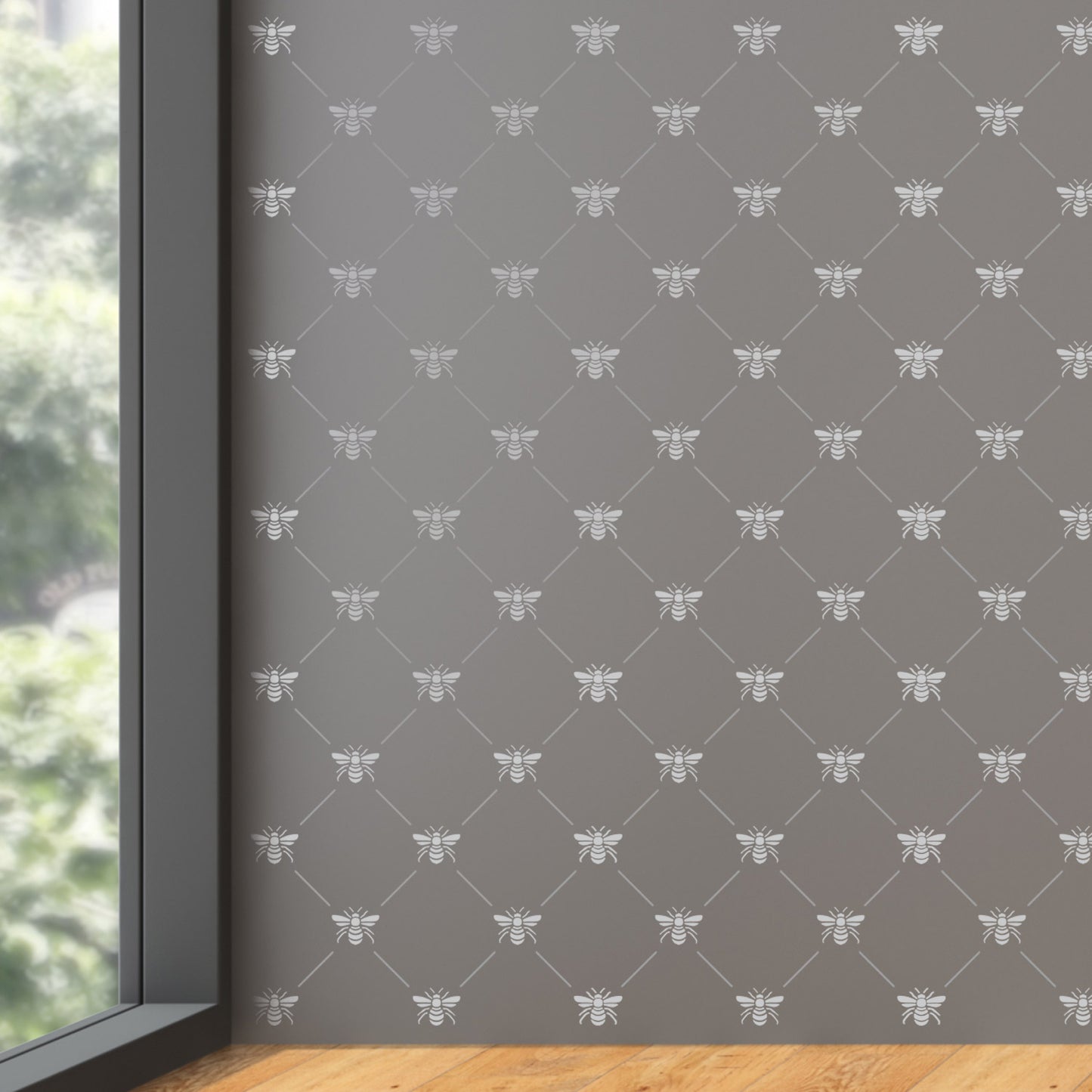 CraftStar Bee Lattice Pattern Stencil in white