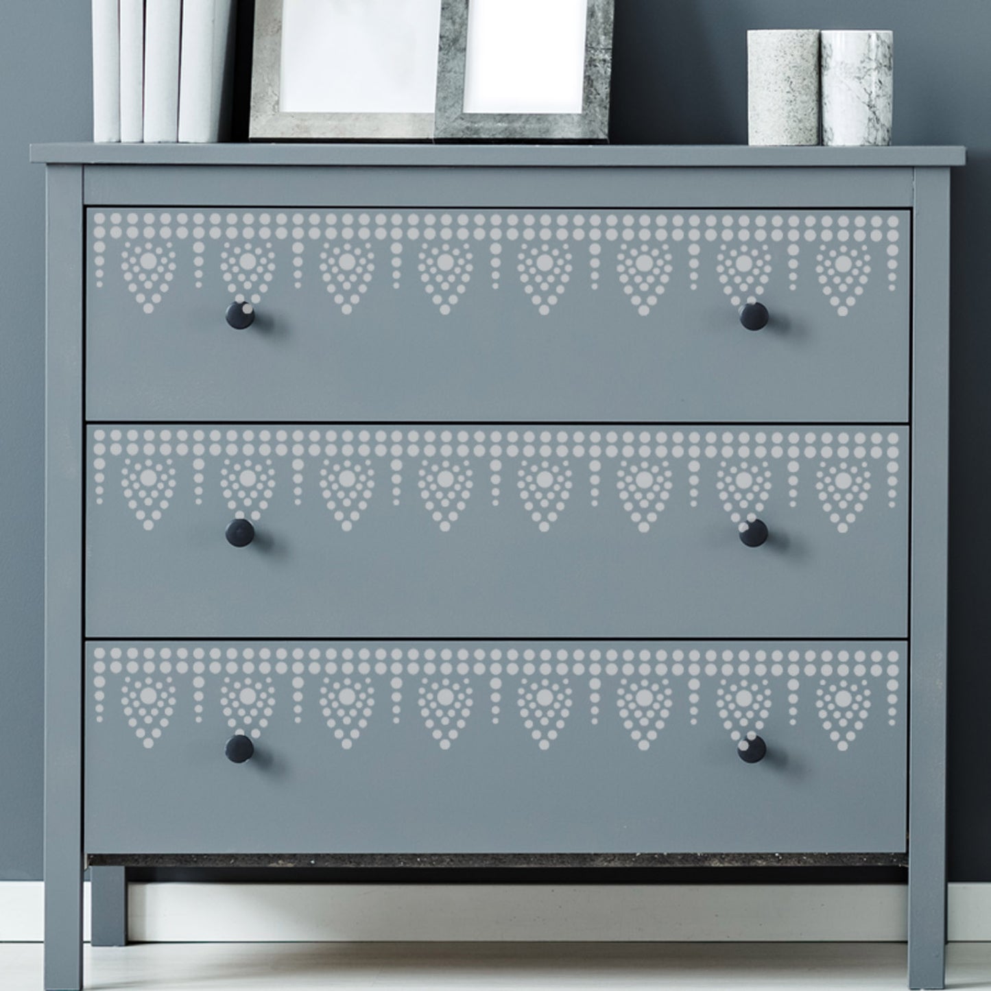 CraftStar Bindu Border Stencil on Furniture