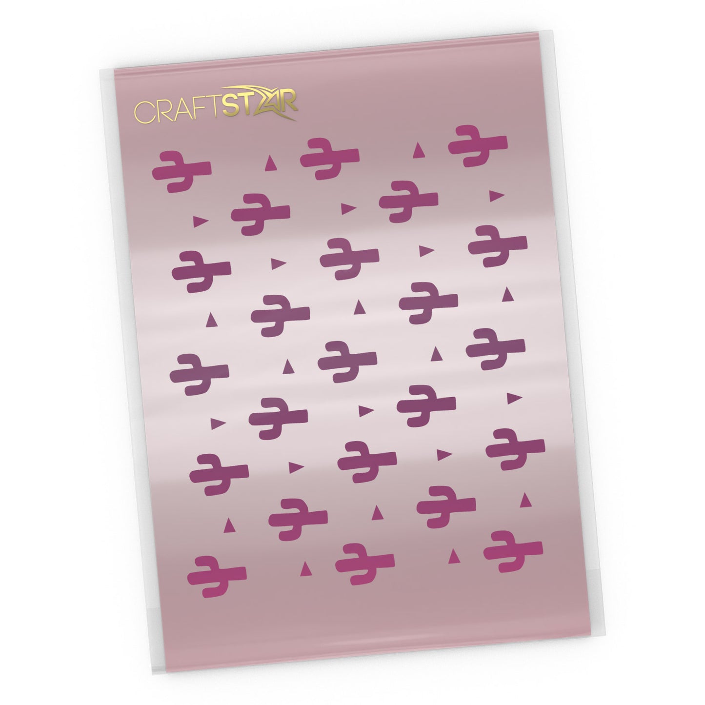 Cactus Pattern Stencil - Craft Seamless Mini Cactus & Triangle Pattern Template