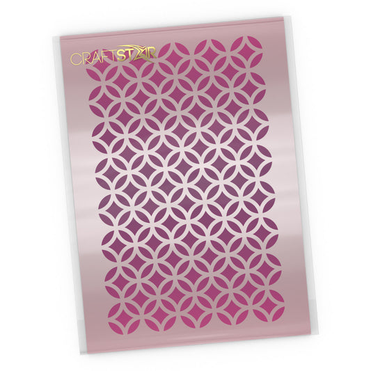 Circle & Diamond Pattern Stencil - Moorish Pattern Craft Template