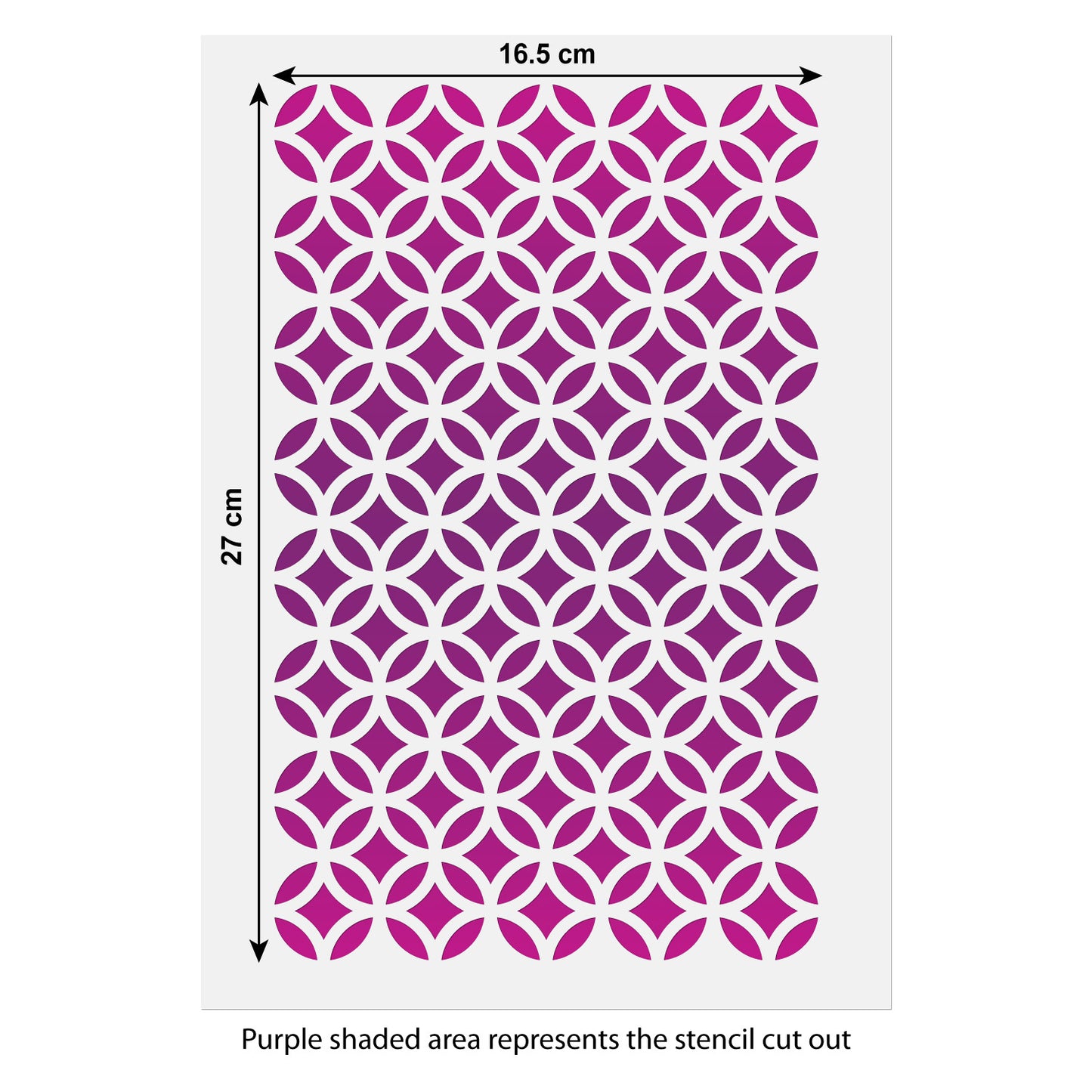 CraftStar Circle and Diamond Pattern Stencil size guide