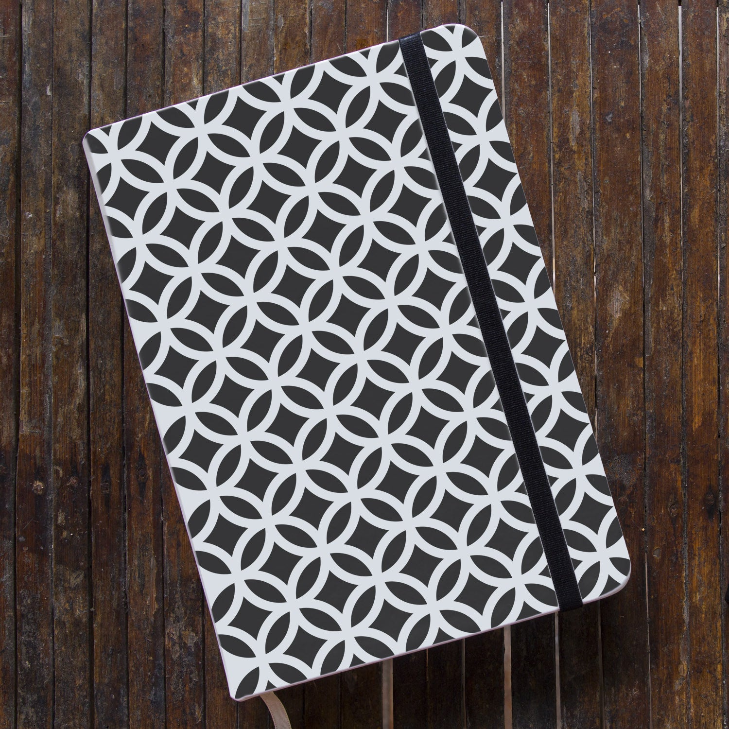 CraftStar Circle and Diamond Pattern Stencil on notebook