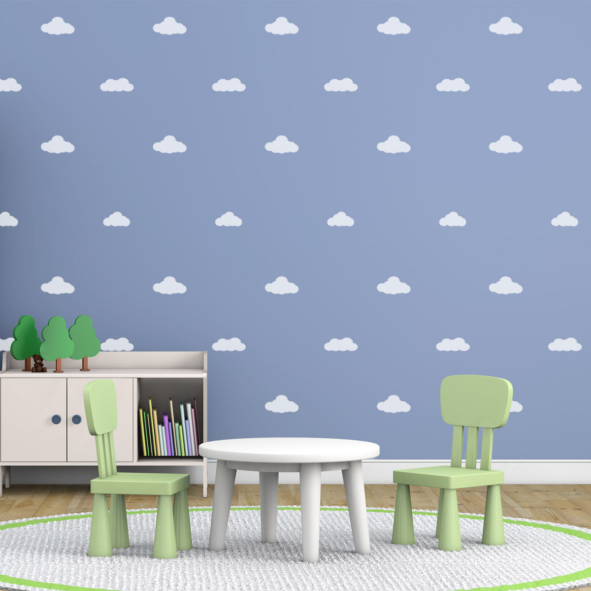 CraftStar Clouds Stencil Set in Nursery / Playroom