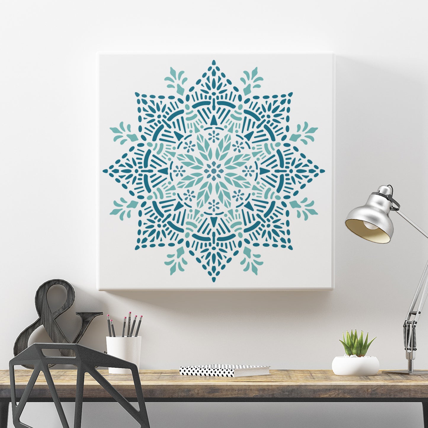 CraftStar Joy Mandala Stencil on Canvas