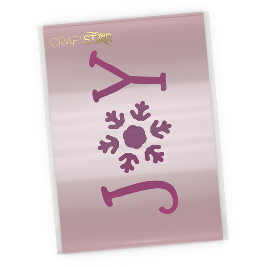Joy Christmas Stencil - Hand Written Style - Christmas Craft Template