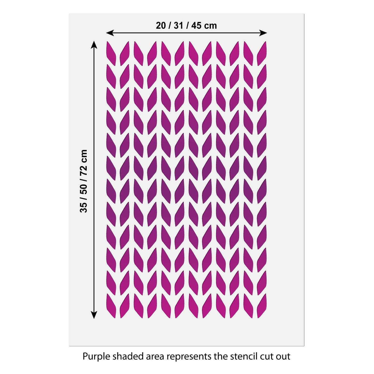 CraftStar Knitting Pattern Stencil size guide