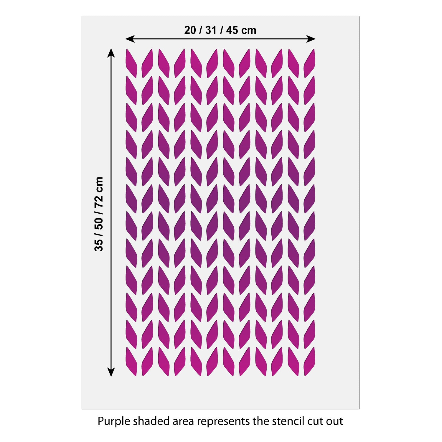 CraftStar Knitting Pattern Stencil size guide