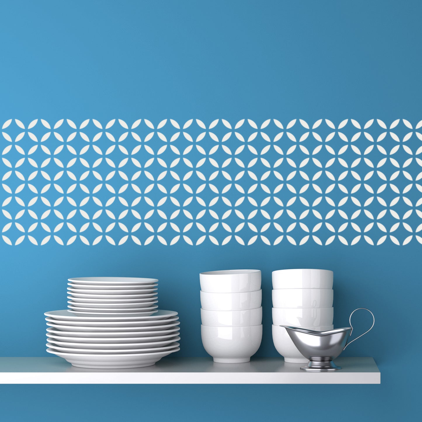 CraftStar Moorish Lattice Pattern Stencil on wall