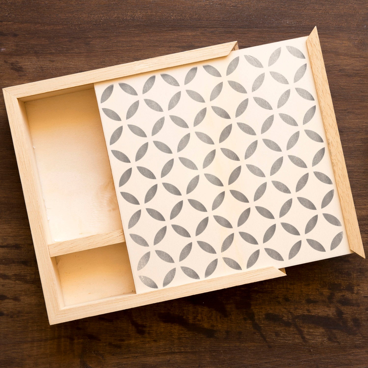 CraftStar Moorish Lattice Pattern Stencil on wooden box