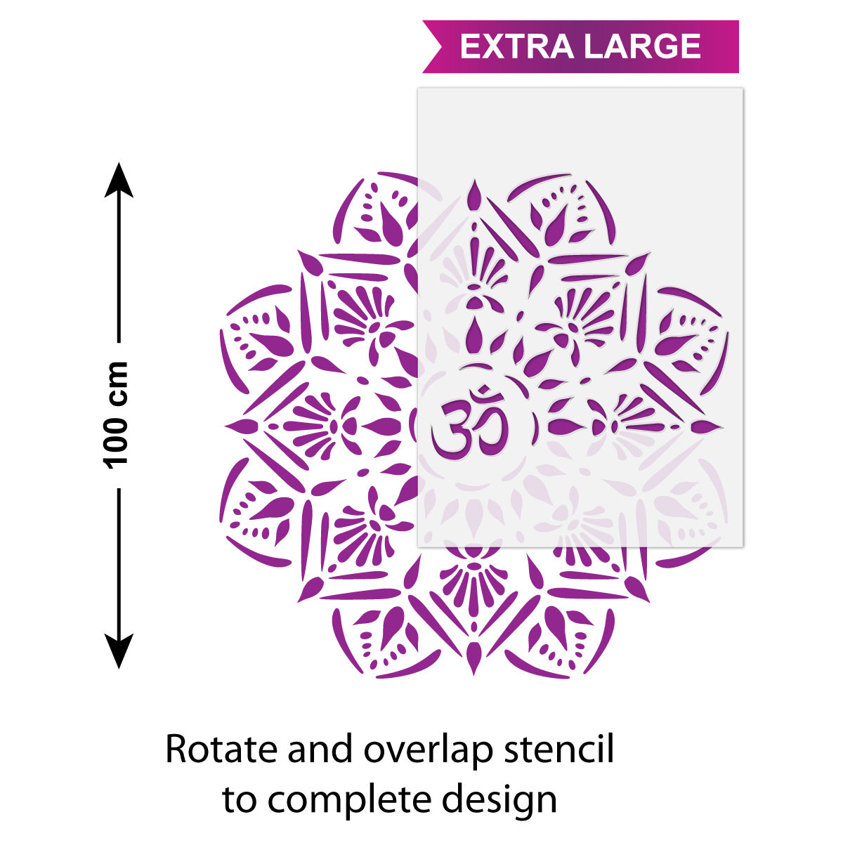 CraftStar Om Mandala Stencil Size Guide