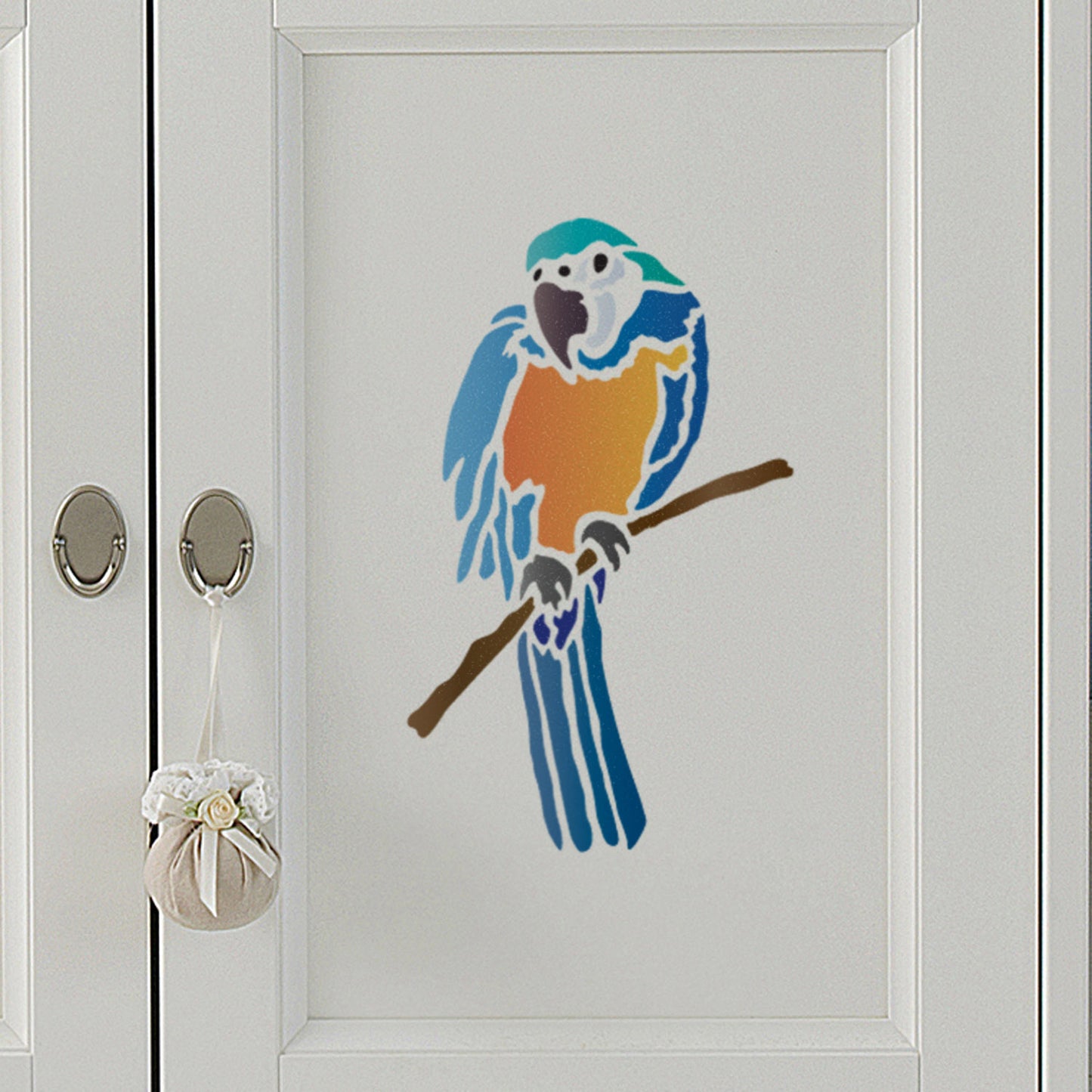 CraftStar Parrot Stencil on wood