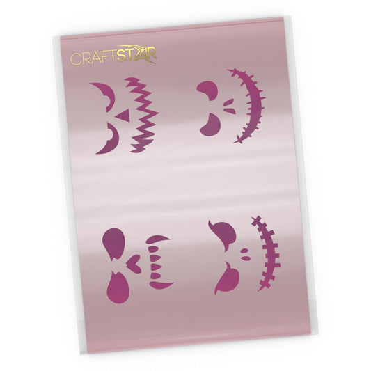 Pumpkin Faces Halloween Cookie Stencil Set
