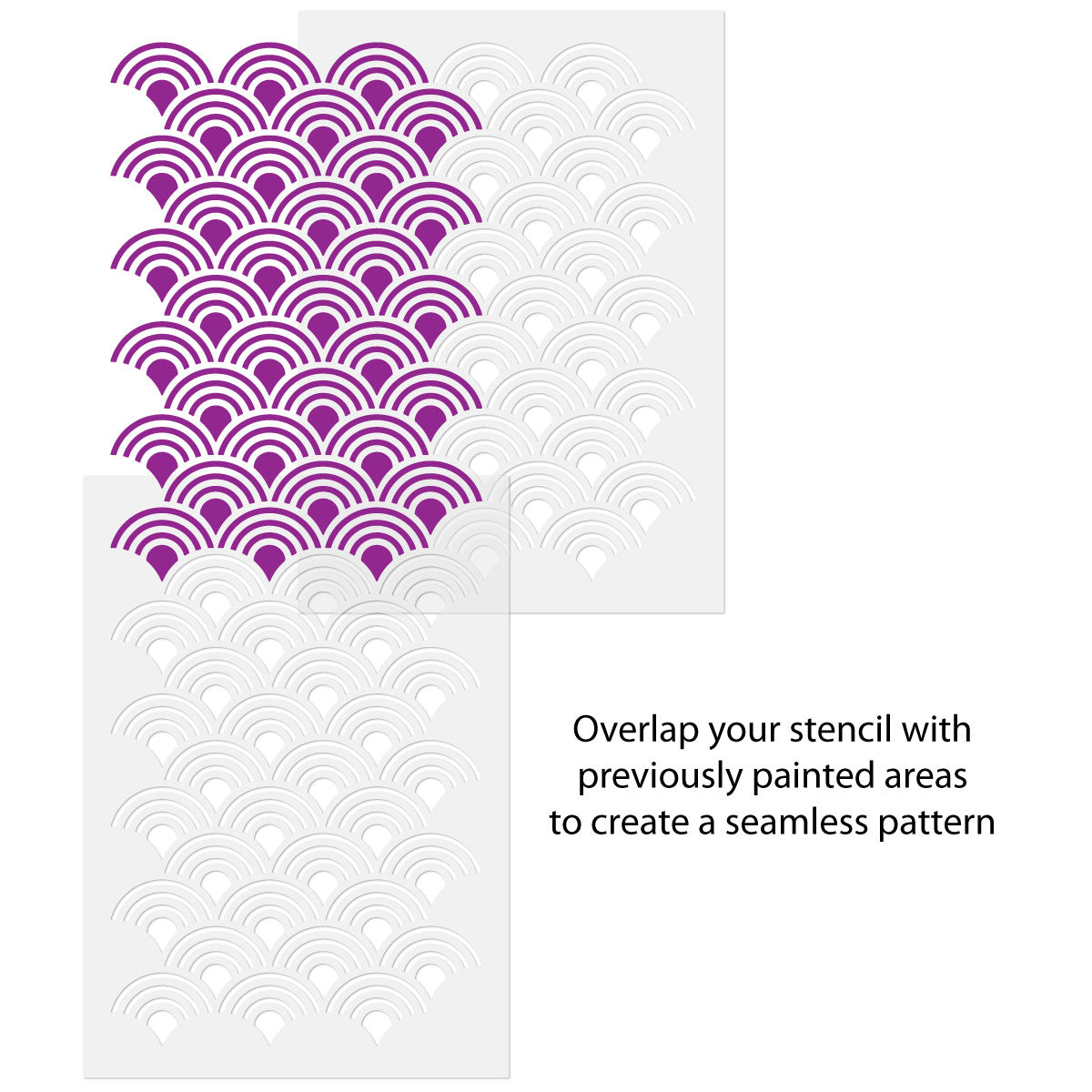 CraftStar Scallop Repeating Pattern Wall Stencil - Alignment Guide