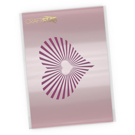 Sunburst Heart Craft Stencil