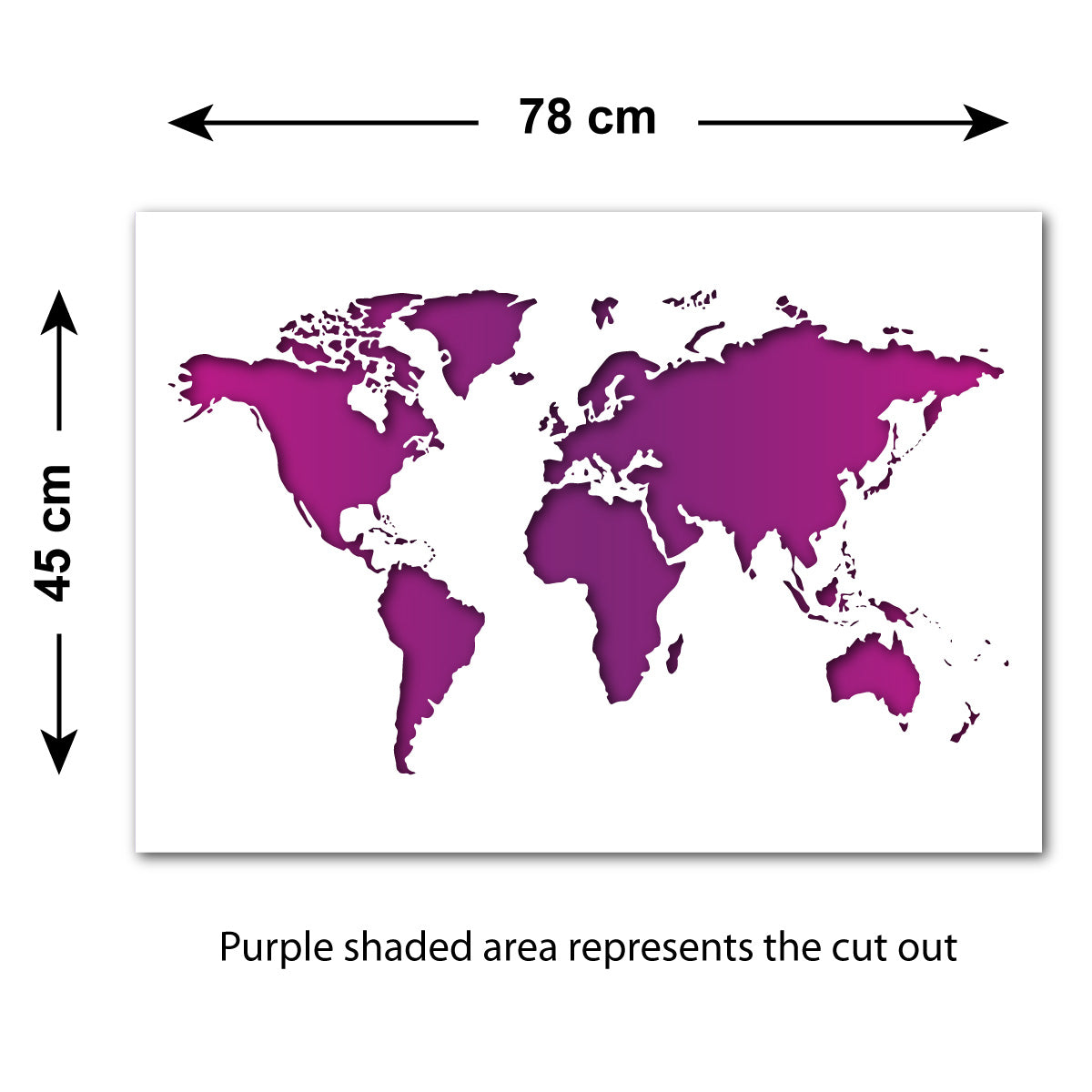 CraftStar World Map Stencil - Size Guide