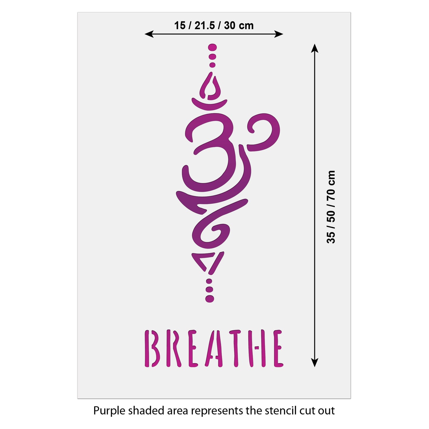 CraftStar Sanskrit Breather Symbol Stencil Size Guide