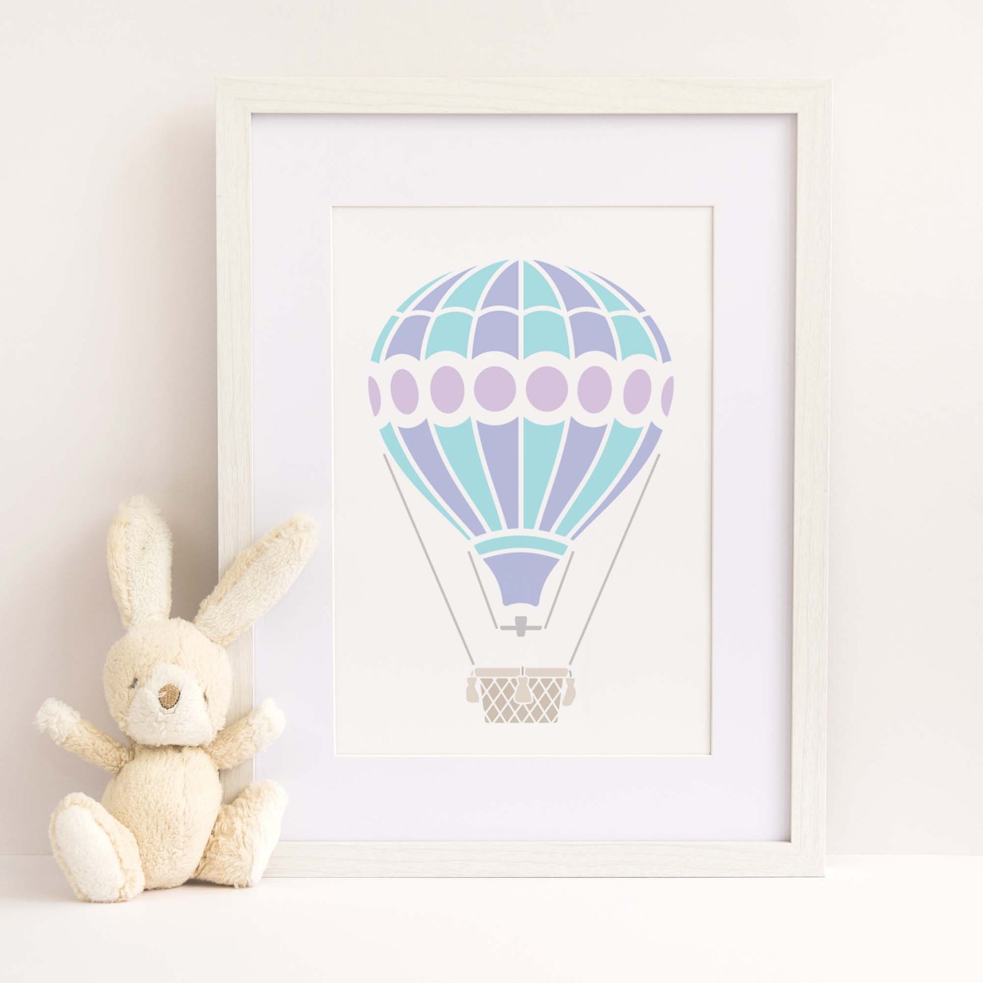 CraftStar Hot Air Balloon Stencil used to make framed print