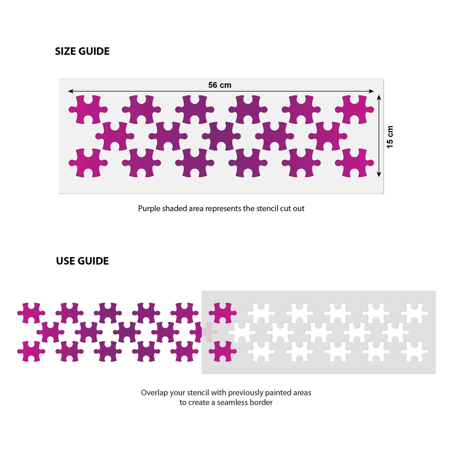 CraftStar Jigsaw Pattern Border Stencil Information
