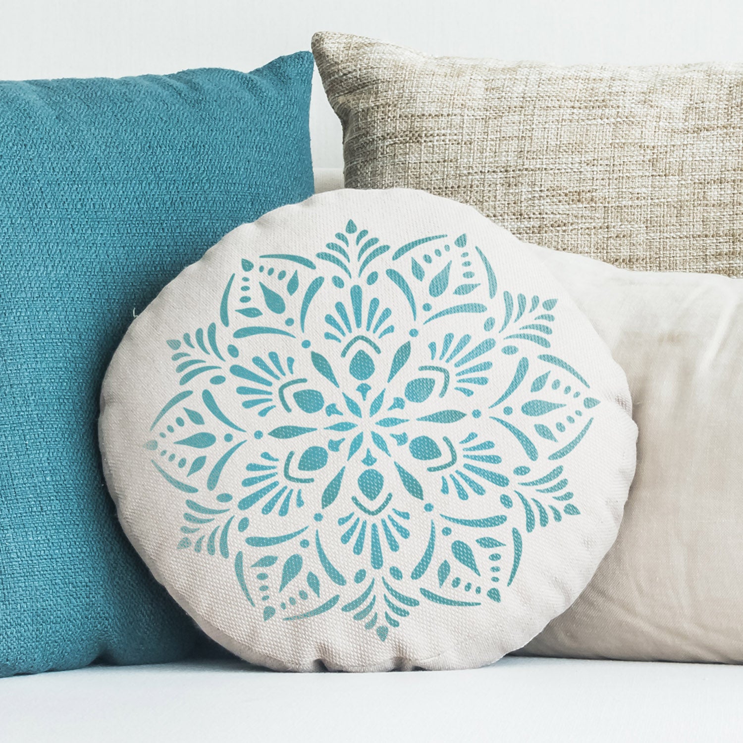 CraftStar Laghu Mandala Stencil on fabric