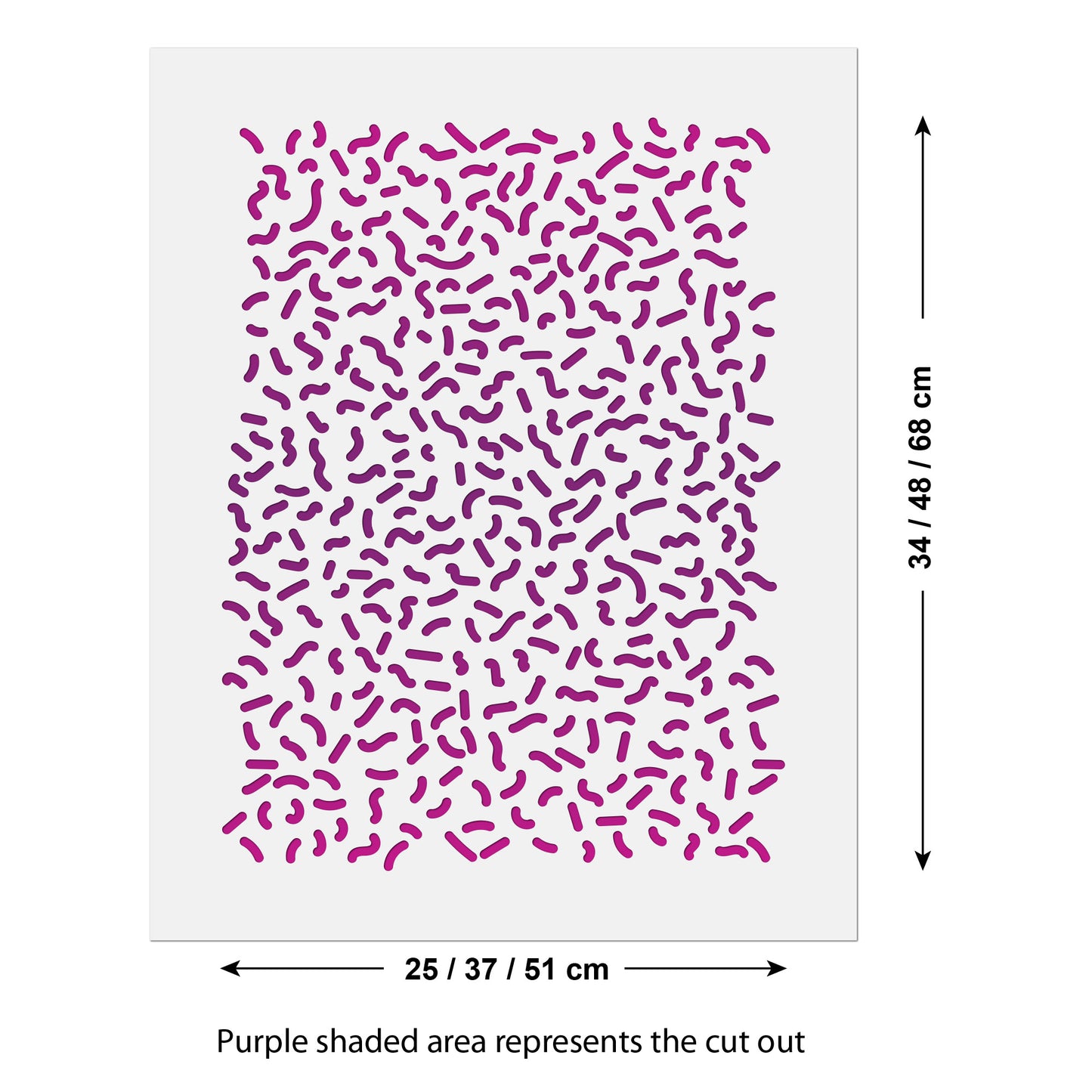 CraftStar Memphis Pattern Stencil size guide