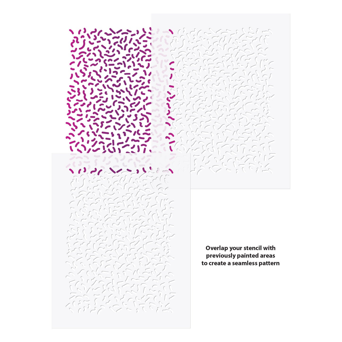 CraftStar Memphis Pattern Stencil Fabric Paint Example use guide