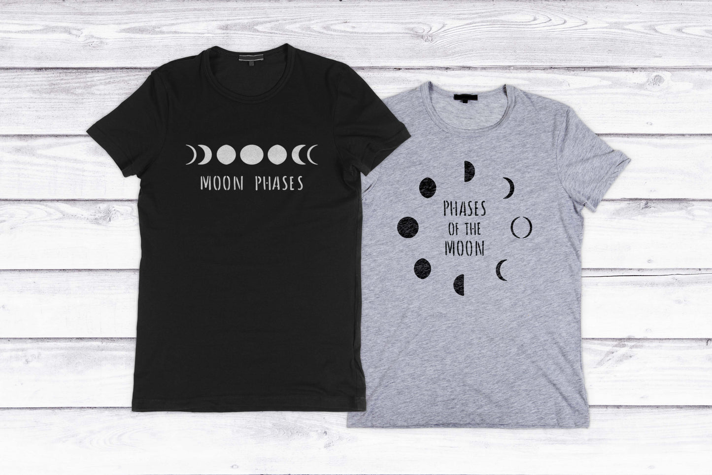 CraftStar Phases Of The Moon Stencil painted on fabric