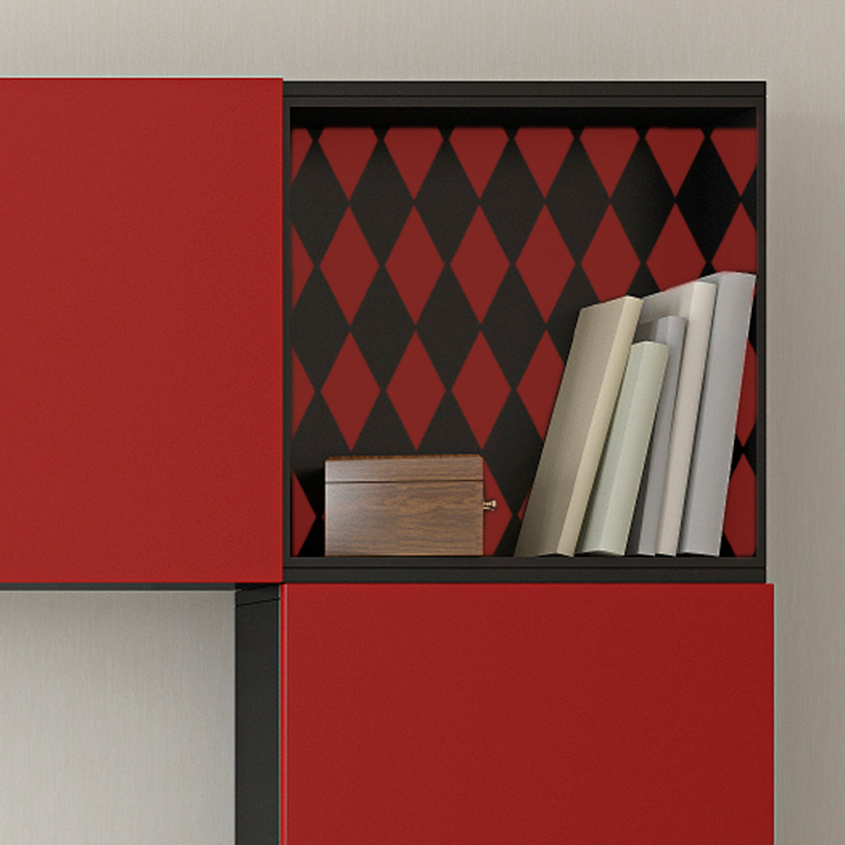 CraftStar Jester Harlequin Pattern Allover Stencil on a Cabinet